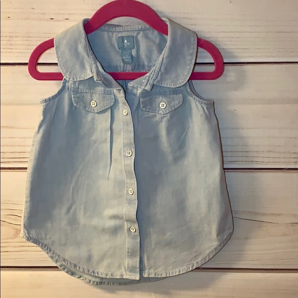 BabyGap sleeveless chambray Peter Pan collar 3YR